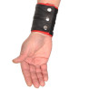 The Red Poignet bracelet de force en cuir - Noir/Rouge avec zip 